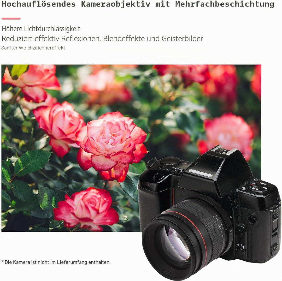 Andoer 85 mm Fixfokus Kameraobjektiv F1.8 grosse Blende manueller Fokus mit EF-Halterung 7 Gruppen 1