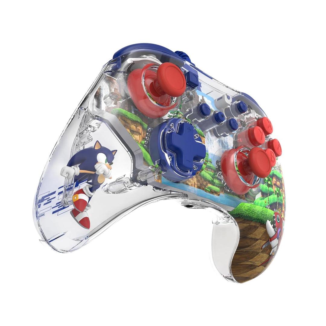 PDP REALMz Wired LED Light-up Pro Controller: Sonic Green Hill Zone For Nintendo Switch & Nintendo S
