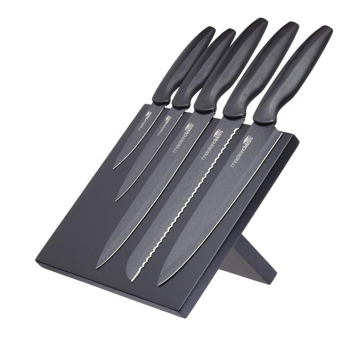 MASTERCLASS Master Class Agudo Antihaft-Messerset, Stahl, Schwarz, 34 x 22 x 6 cm, 5-Einheiten
