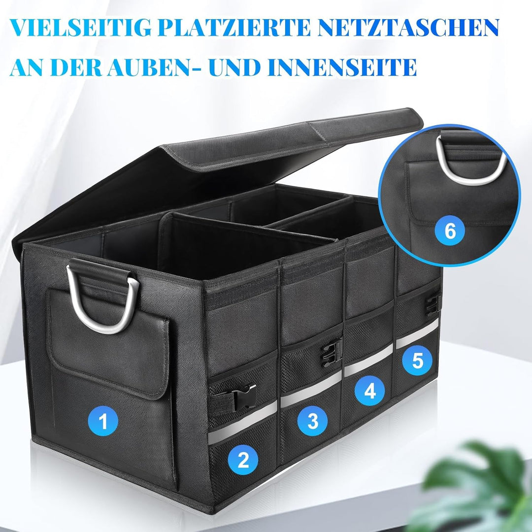 Kofferraumtasche Kofferraum Organizer Auto mit Deckel, Autobox Auto Tasche Wasserdicht Zusammenklapp