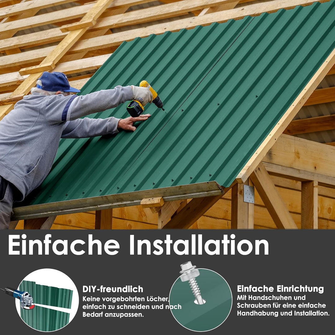 24 Stück Profilblech Trapezblech 129,5x45 cm = 14 m² Verzinkt Wellplatten, Dachblech Verzinkter Stah