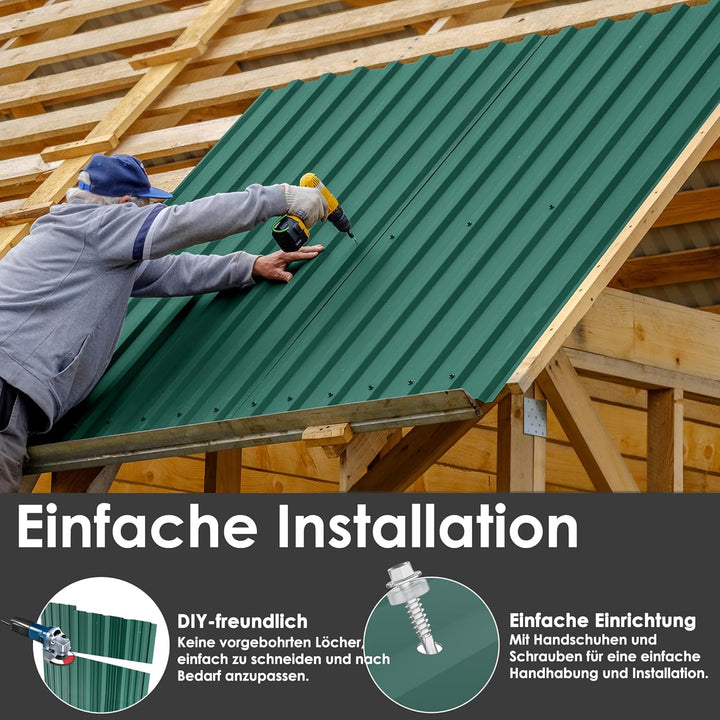 24 Stück Profilblech Trapezblech 129,5x45 cm = 14 m² Verzinkt Wellplatten, Dachblech Verzinkter Stah