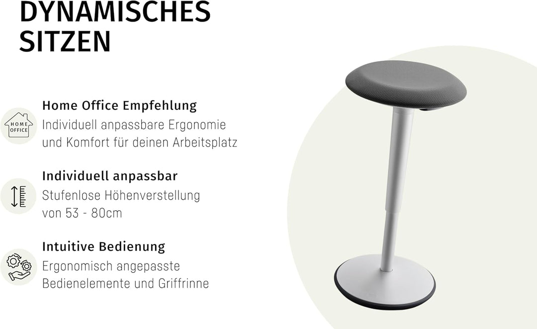 Sedus se:fit, Ergonomischer Hocker, Stehhocker, Stehsitz, Stehhilfe, Rot, Schwarz, Kunststoff, Gummi