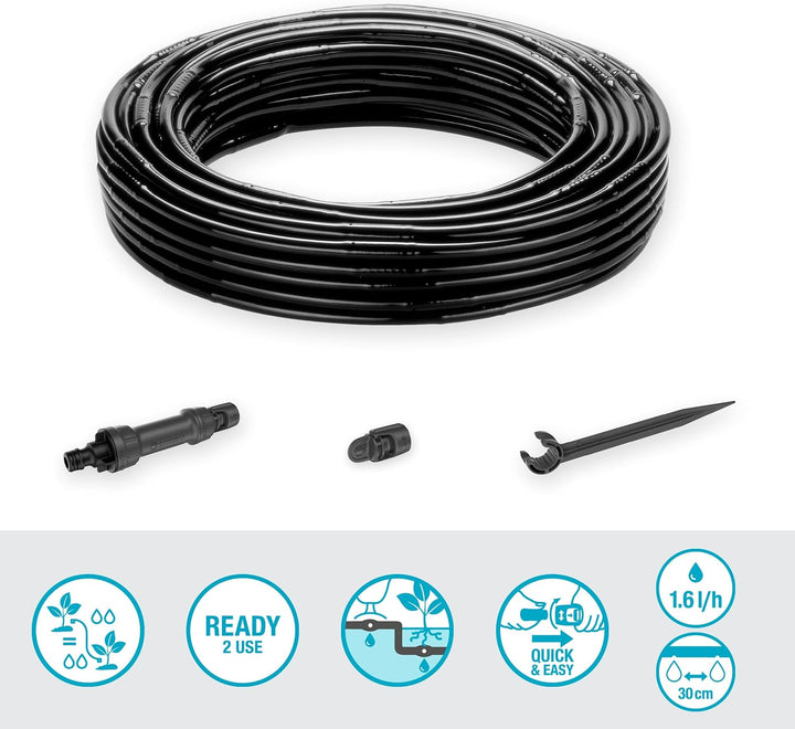 Gardena Micro-Drip-System Tropfbewässerung Set Hecke/Sträucher (25 m): Starter-Set sofort einsatzber