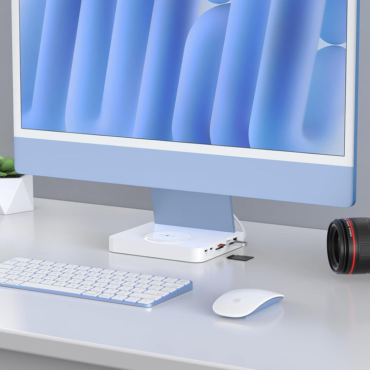 USB C Hub für iMac 61.0 cm 2021/2023/2024, 10Gbps USB-C*2 &amp; USB-A, SD/TF Reader, 15W Wireless Charge