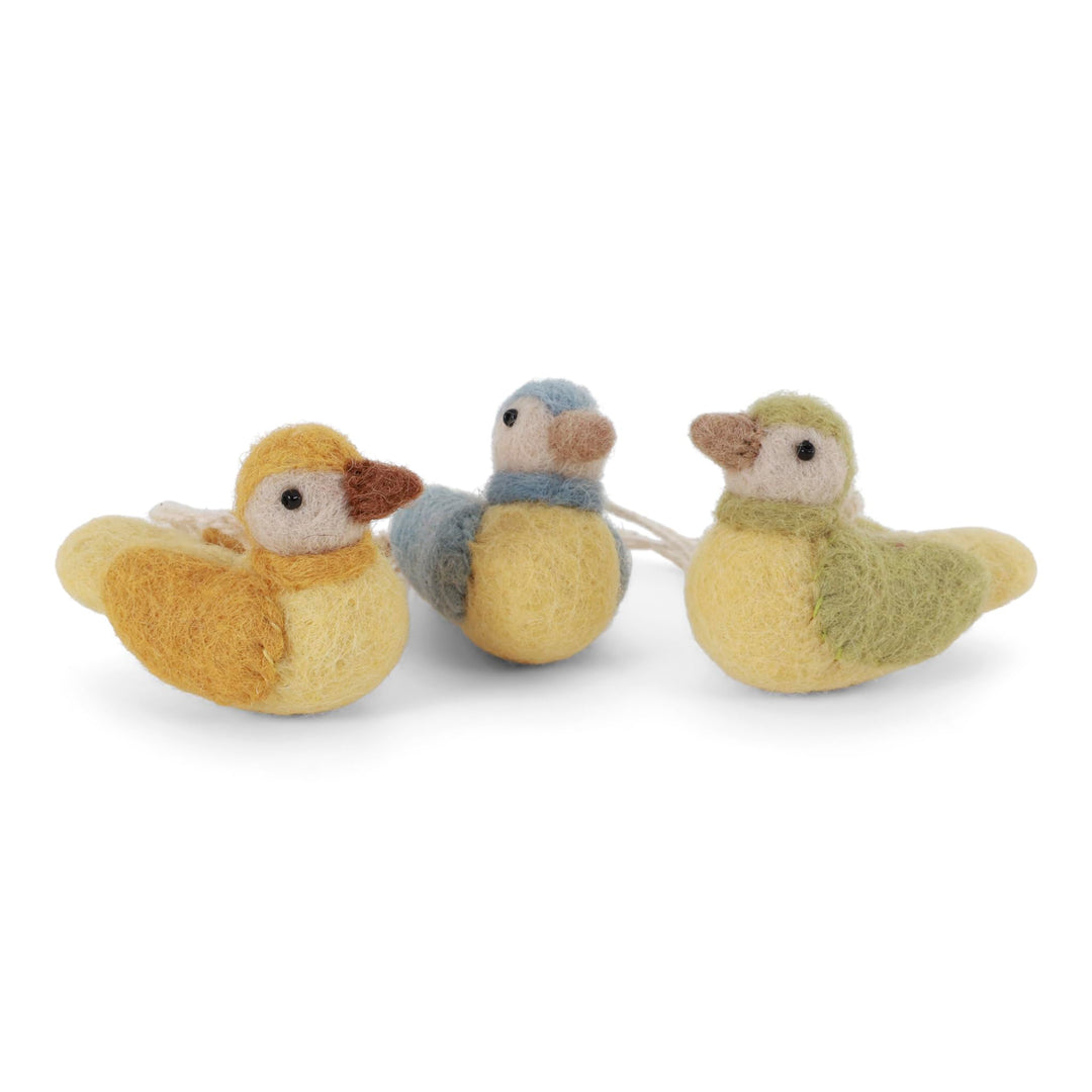 Én Gry &amp; Sif kleine Vögel - Anhänger aus Filz - Frühlings-Deko (3 Stück) (gelbe Spatzen), Gelbe Spat