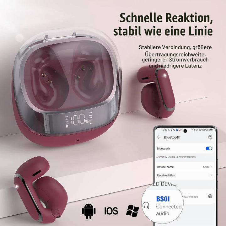 Bluetooth Kopfhörer, Kopfhörer Kabellos Bluetooth 5.4 HiFi Stereo mit ENC Mikrofon, 42Std Spielzeit