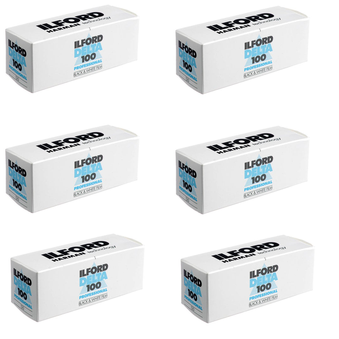 6 x Ilford 1743399 Delta Pro 100 120 feine Körnung Medium Speed, schwarz und weiss Film, ISO 100, 12