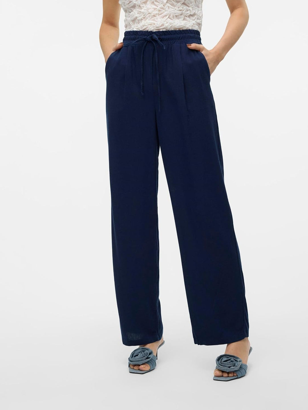 VERO MODA Female Hose mit weitem Beinschnitt VMJESMILO Mittlere Taille Hose | Wide-leg trousers M Na
