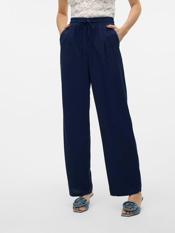 VERO MODA Female Hose mit weitem Beinschnitt VMJESMILO Mittlere Taille Hose | Wide-leg trousers M Na