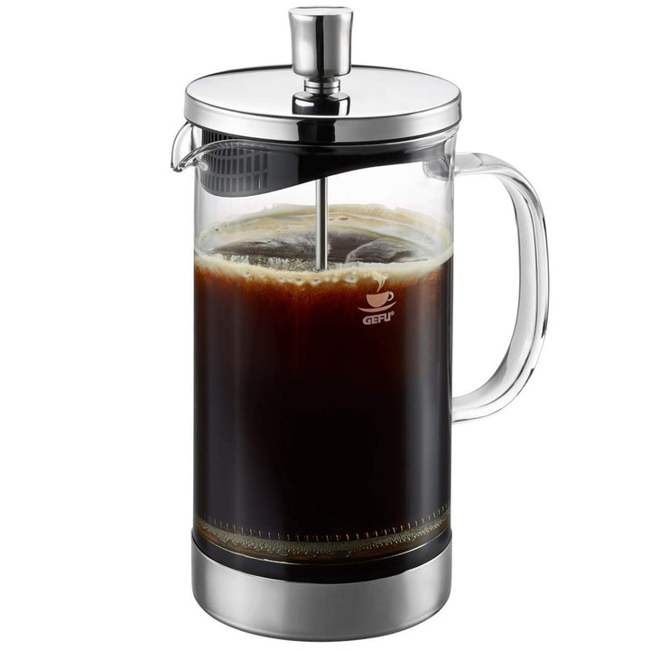 GEFU Kaffeebereiter DIEGO 1000 ml | French Press aus Borosilikatglas & Edelstahl | Für 8 Tassen Kaff