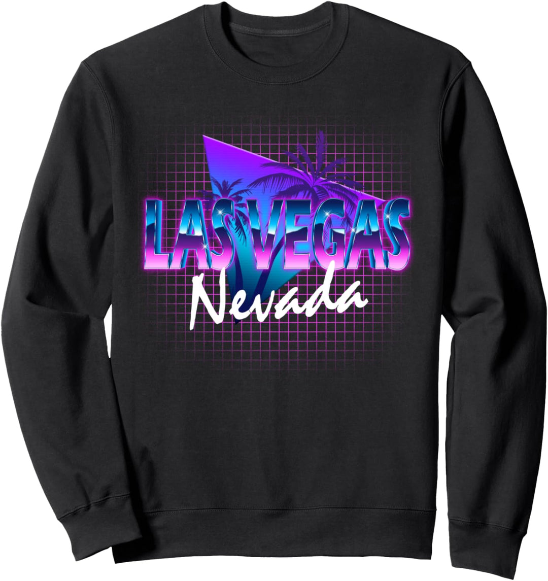Las Vegas Nevada Retrowave Outrun Reise Urlaub Urlaub Sweatshirt