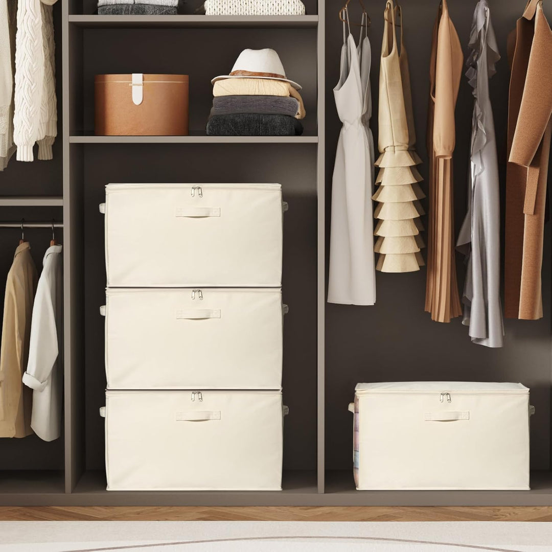 Lifewit 60L Bettdecken Aufbewahrungstasche mit Griffen, Aufbewahrungsbox mit Deckel, Kleideraufbewah