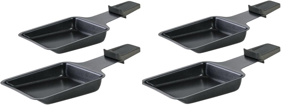 Spring 4-er Set Raclette-Pfännchen - antihaftbeschichtete Raclettepfannen - Auflagefläche: 8 x 8cm