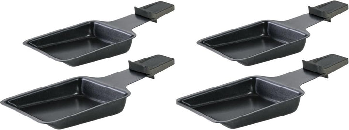 Spring 4-er Set Raclette-Pfännchen - antihaftbeschichtete Raclettepfannen - Auflagefläche: 8 x 8cm