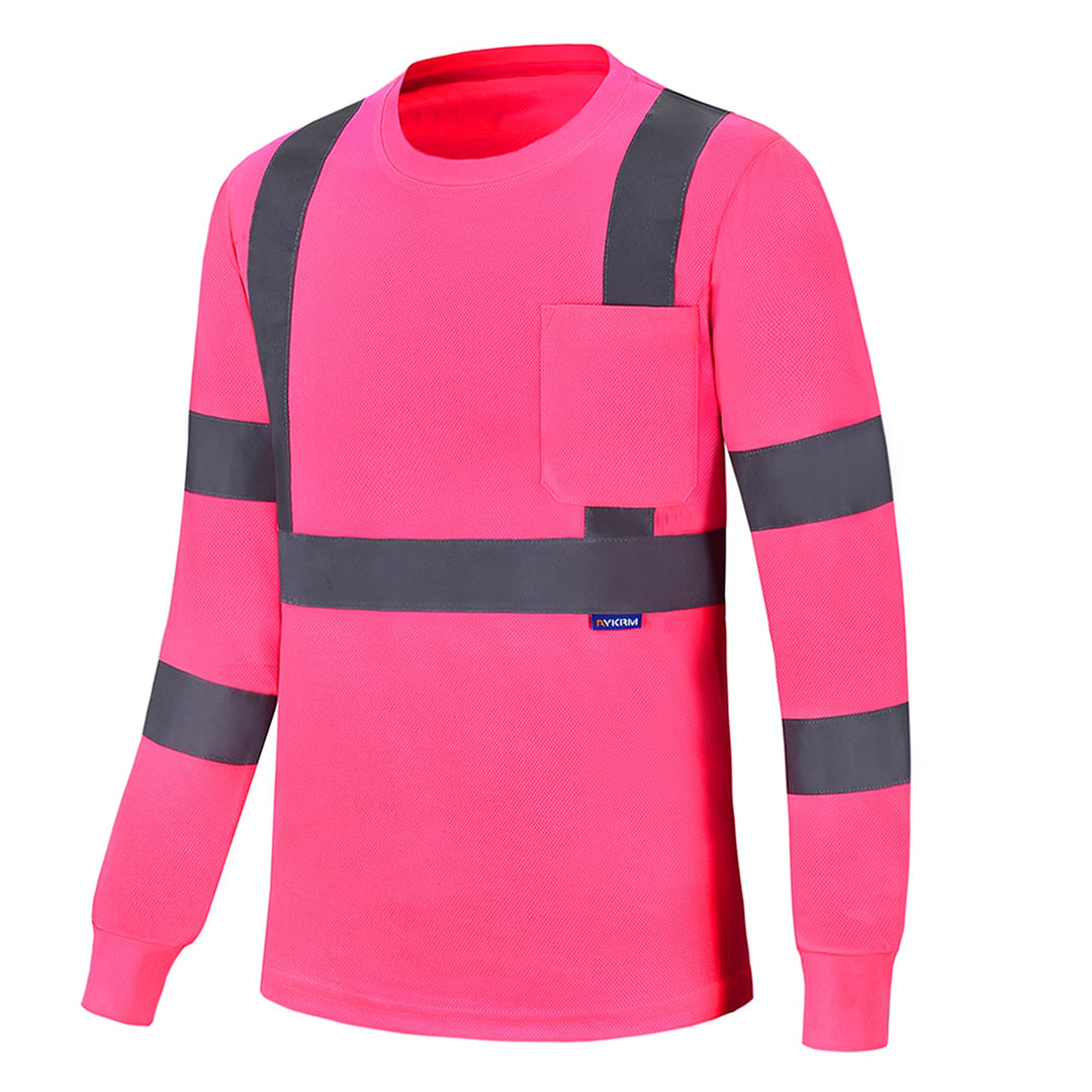 Warnschutz Shirt Langarm warn t Shirts Warnschutz Arbeitskleidung Eu-rosa-langarm L, Eu-rosa-langarm