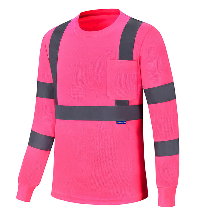 Warnschutz Shirt Langarm warn t Shirts Warnschutz Arbeitskleidung Eu-rosa-langarm L, Eu-rosa-langarm