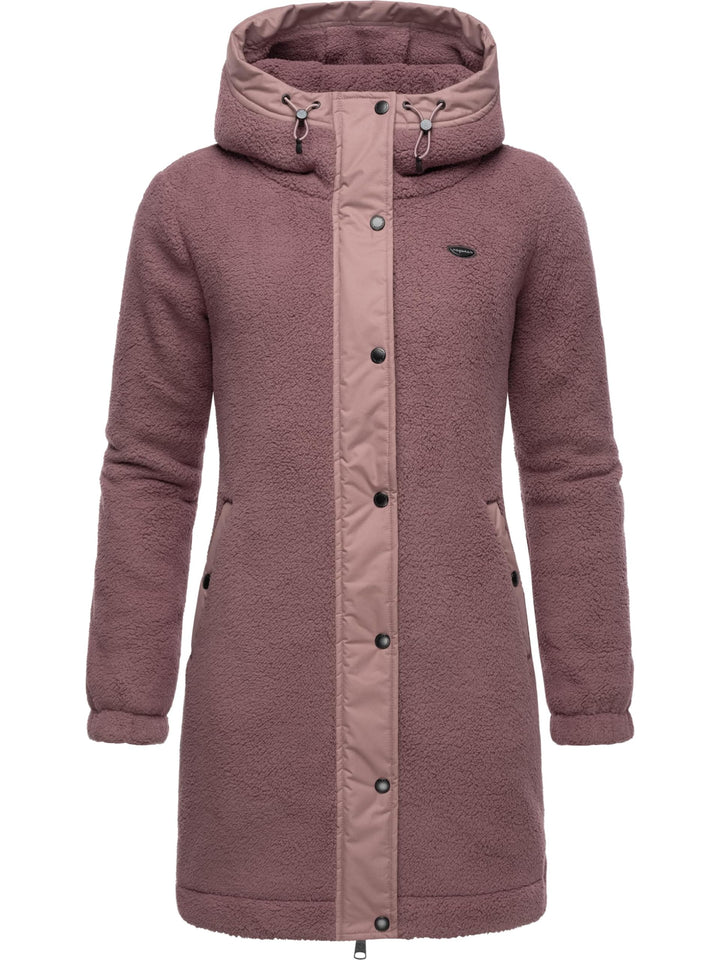 Ragwear Damen Fleecejacke Kurze Teddyfleece-Jacke warm mit Kapuze Cousy XS-6XL 3XL Mauve24, 3XL Mauv