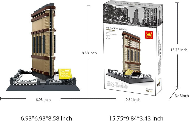 Wange Flatiron Building New York Architektur-Modell, zur Montage mit Bausteinen Flatiron Gebäude - N