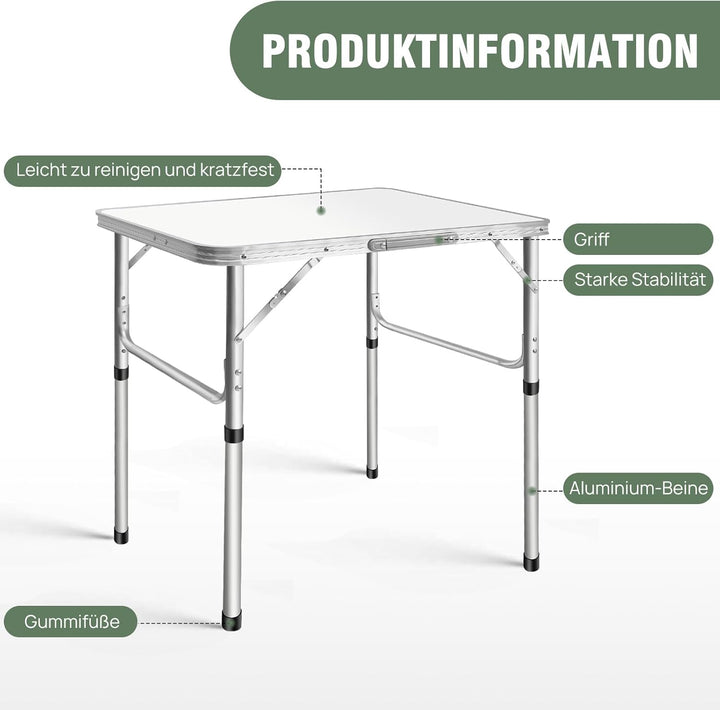 Campingtisch Klapptisch Reisetisch Multifunktionstisch Mehrzwecktisch, 75x55x70cm(LxBxH) zusammenkla