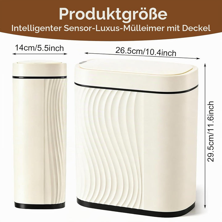 PORFOYO Mülleimer Mit Sensor, 8 L Elektrischer Mülleimer, Wasserdicht Geruchsdicht Automatischer Abf