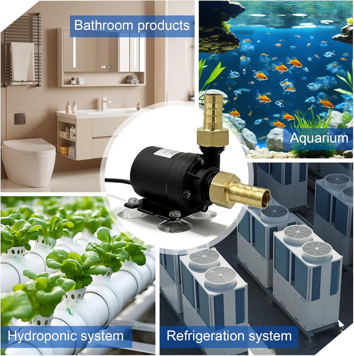 Wasserpumpe Brushless DC 12V, Tauchpumpe Mini mit Keramik Achse, Umwälzpumpe Aquarium, 800L/H, 5m Fö