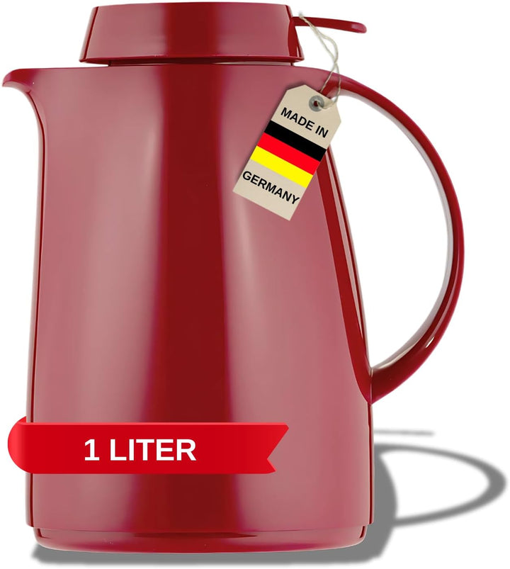 Helios Servitherm Kunststoff-Isolierkanne, rot, 1 Liter 1000 ml Rot, 1000 ml Rot