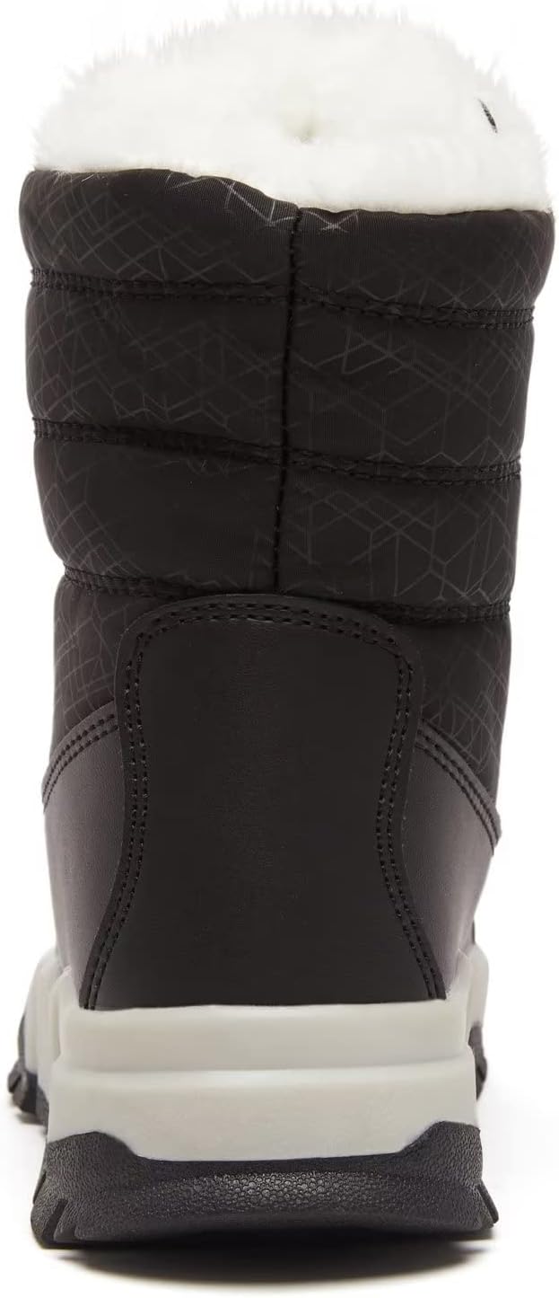 HOBIBEAR Kinder Winterstiefel Schneestiefel Winter Outdoor Warme Stiefel Jungen Mädchen 35 EU Schwar