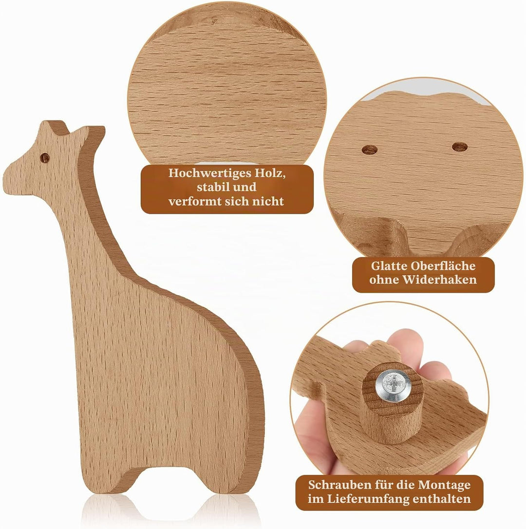 Qunclay Schrankknäufe aus Holz, dekorative Holzknöpfe mit Schrauben, Kommode, Ziehen, Holz, Marine,
