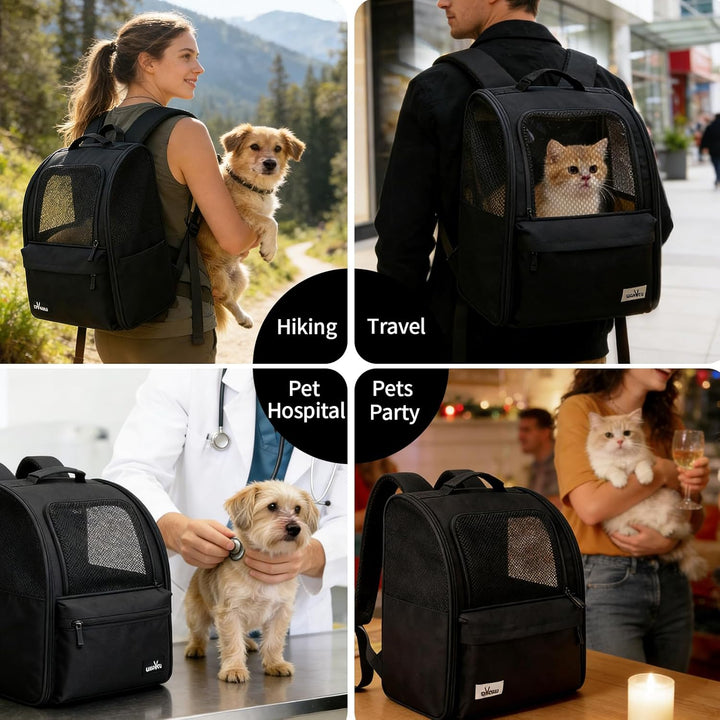 wakytu Katzentrager-Rucksack, Stahldrahtrahmen, Stabiler, 600D verschleissfestes Oxford-Gewebe, Hund