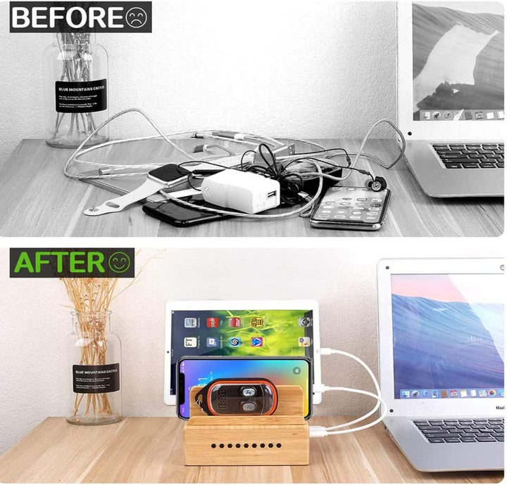 Yisen Handy Ladestation USB Ladegerät mehrfach Ladestation für mehrere Geräte Smartphone, Tablets (m