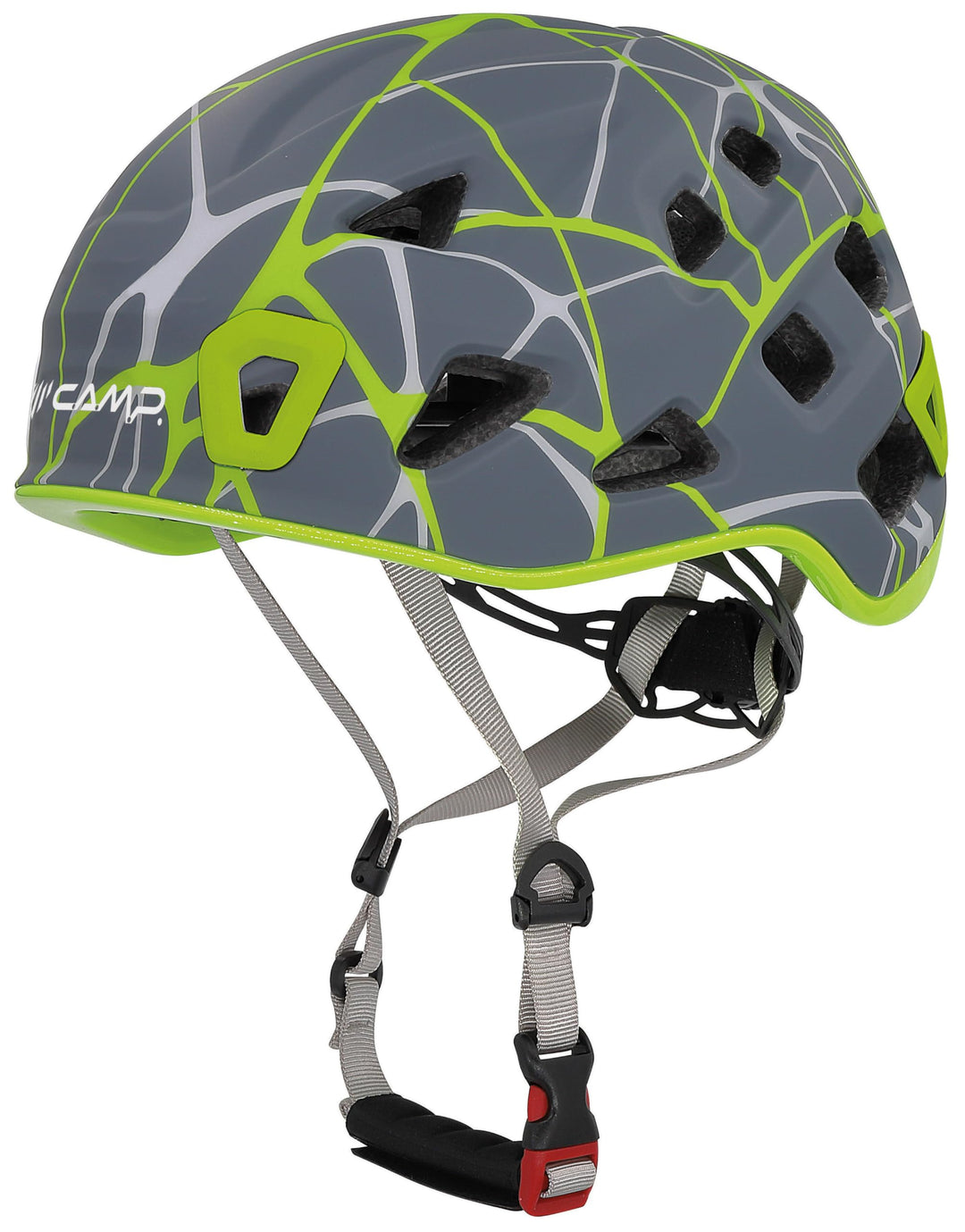 CAMP Storm Grau - Hochmoderner schützender Kletterhelm, Grösse 48-56 cm - Farbe Grey - Lime