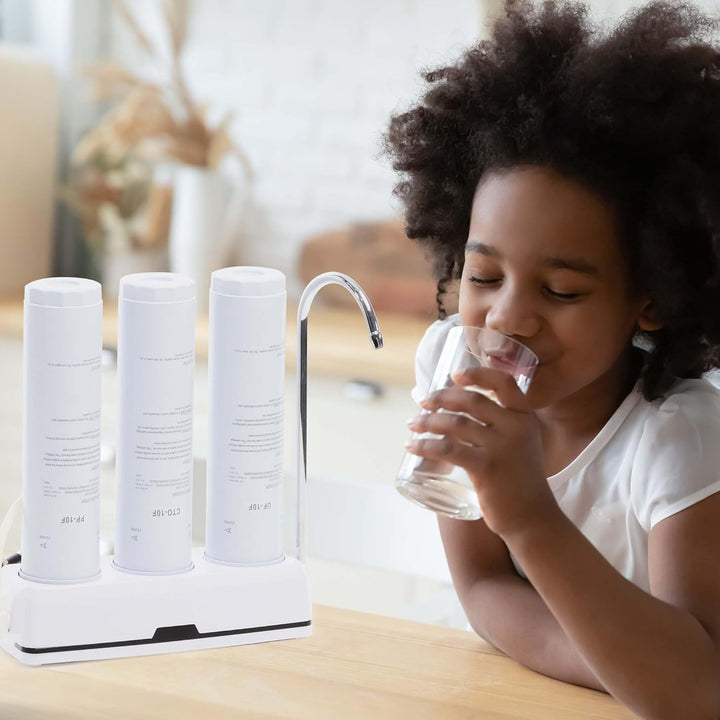 Naturewater NW-3-PPCTOUF 3 Stufen Counter Top Wasserfilter, 5 µ, PP Sediment, Aktivkohle Block und U