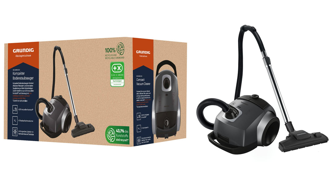 GRUNDIG VCC 6250 ECO Bodenstaubsauger, aus 43,1% recyceltem Kunststoff, 800 W Leistung, 4 Liter Stau