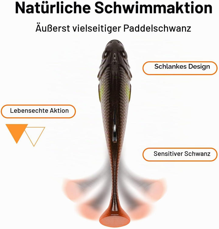 TRUSCEND Gummifische Angelköder für Forelle Zander & Barsch, Kunstköder Angelausrüstung Gummiköder A