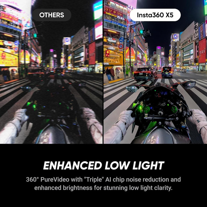 Insta360 X5 - wasserdichte 8K 360° Action-Kamera, führend bei schwachem Licht, unsichtbarer Selfie-S