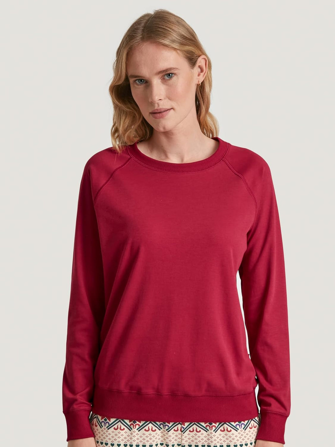 CALIDA Favourites Langarmshirt Damen, aus 100% Baumwolle 32-34 Rio Red, 32-34 Rio Red