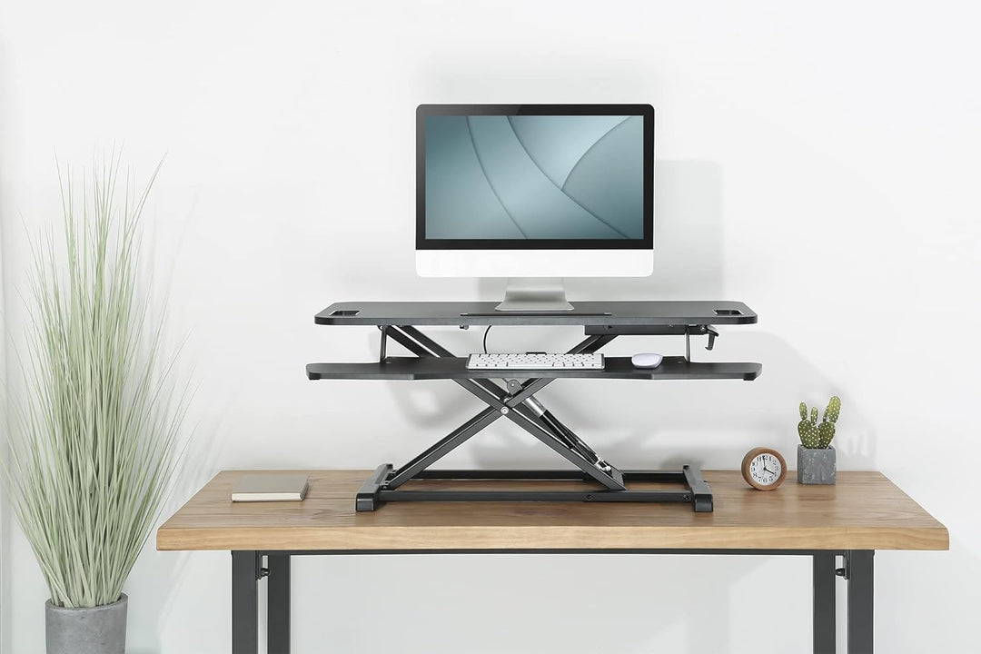 DIGITUS DA-90380-1 Höhenverstellbarer Sitz/Steh Arbeitsplatz, Schwarz