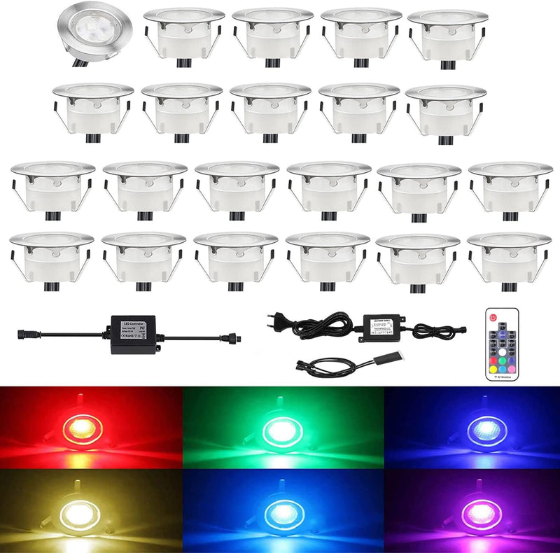 CISLAN 22er LED Einbauleuchten Bodeneinbaustrahler RGB Deckenspot Einbaustrahler Deckenleuchte Wasse