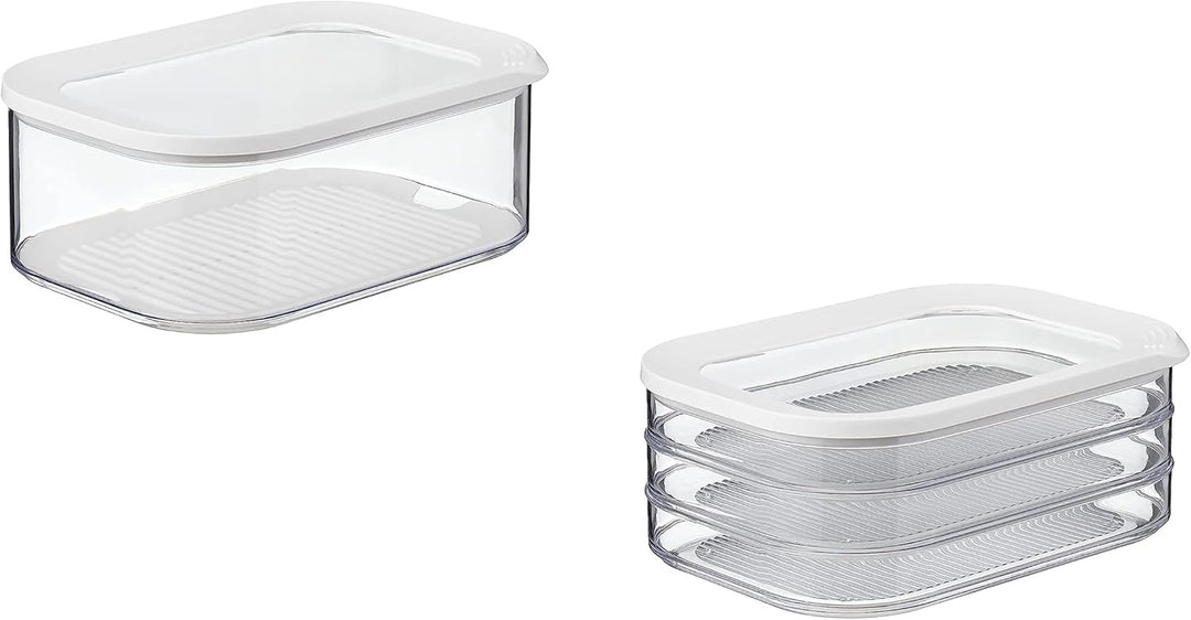 Mepal – Käse- und Wurstdosen-Set Meat and Cheese Weiss – Modula Vorratsdosen Set mit Deckel – Frisch