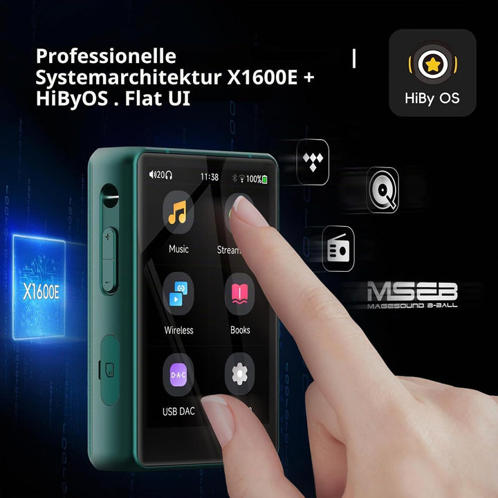 HiBy R3 PROII Musik-Player Qobuz Tidal Player MQA 8X DSD256native Hi-Res Audio zertifizierter MP3-Pl