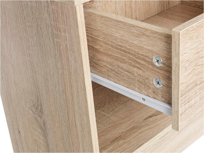 URBNLIVING Kompakter Nachttisch aus Holz, 1 Schublade, Nachttisch, Nachttisch, Beistelltisch, Anthra