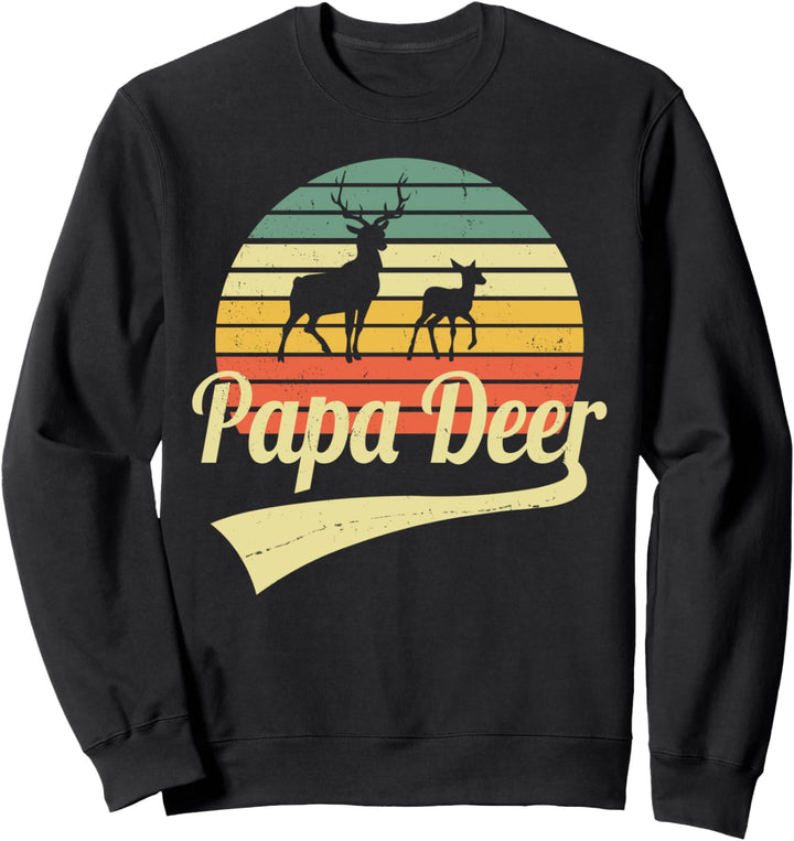 Vatertag Retro Papa Deer Vintage Lustig Hirsch PapaDeer Sweatshirt