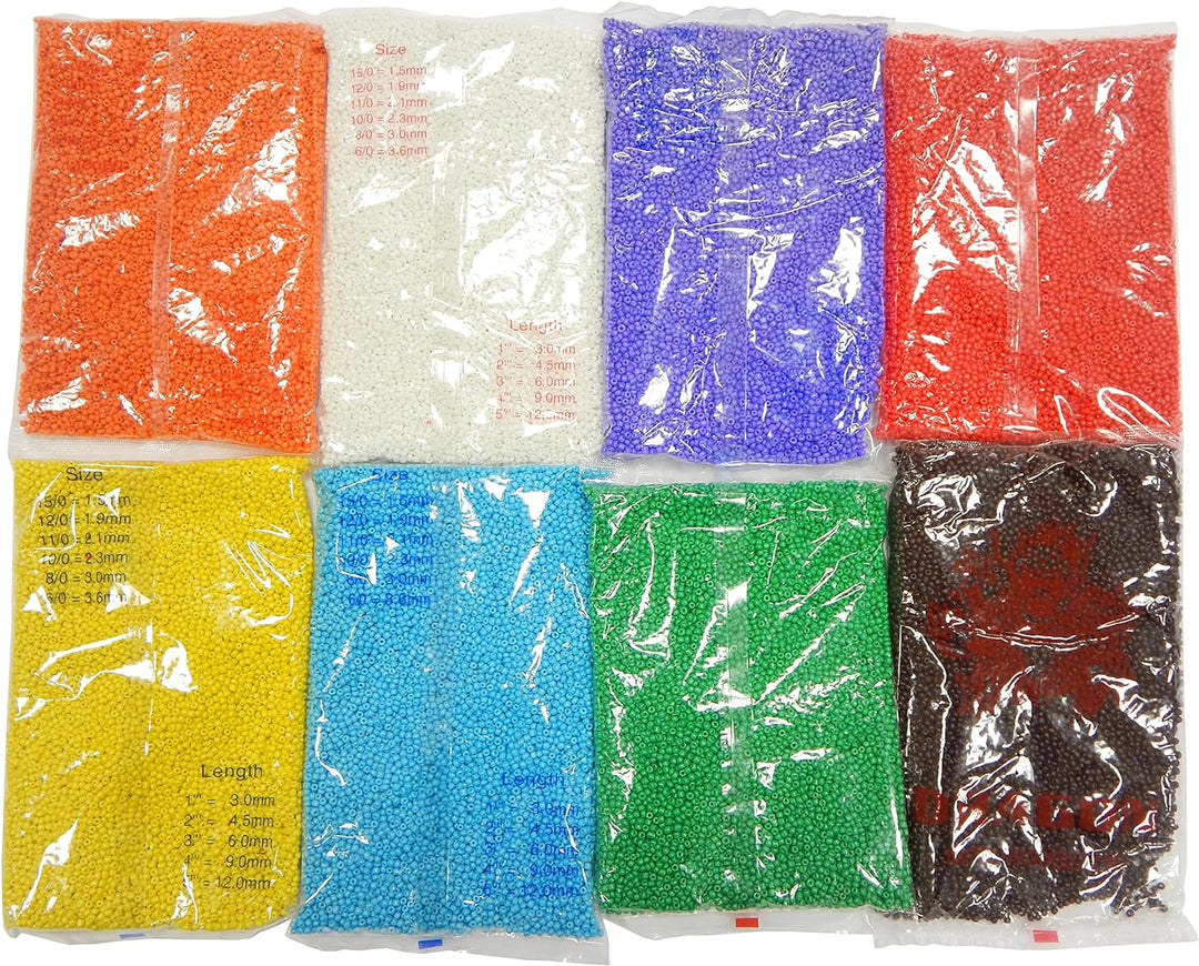 3,6 kilo Grosshandel Rocailles Perlen, 3mm, Opak Set 8 Farben Roccailles Glasperlen 120000stk 8/0 Ru