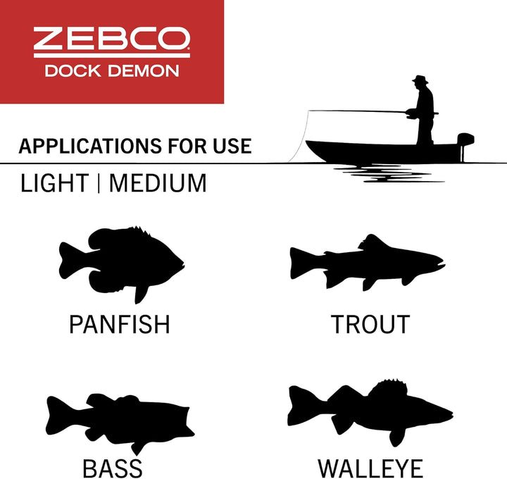 Zebco Dock Demon Spinnrolle oder Spinnrolle und Angelrutenkombination, 76,2 cm, langlebige Fiberglas