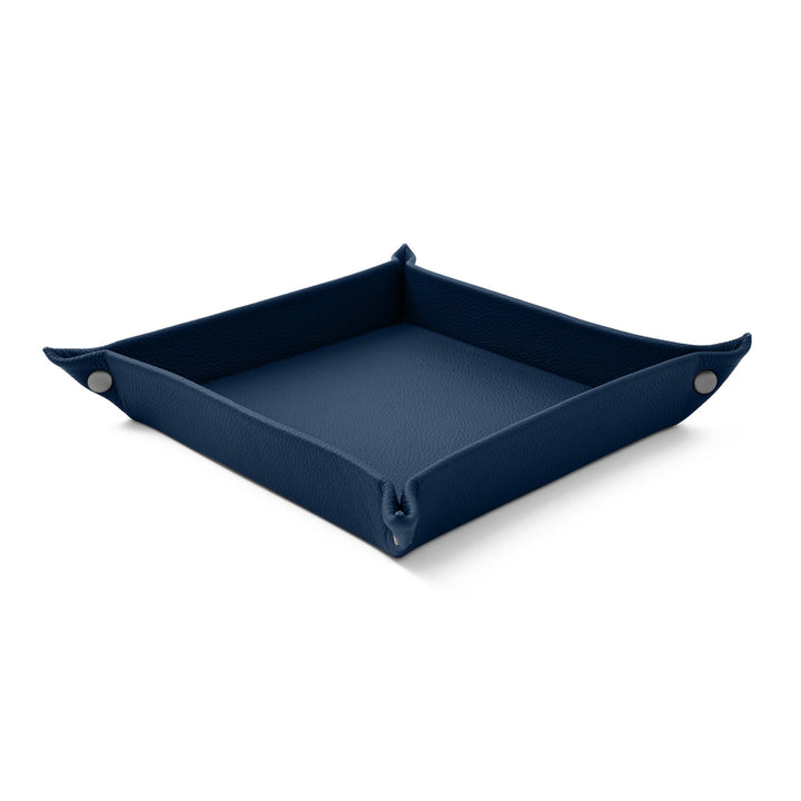 Eglooh - Iris - Taschenleerer aus echtem Leder Blau - Schreibtisch-Organizer mit modernem Design - A