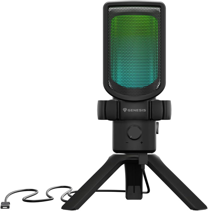 Genesis Radium 250 USB Gaming Mikrofon für PC, Kondensator Mikrofon mit Stativ, Popfilter, Mute, Gai