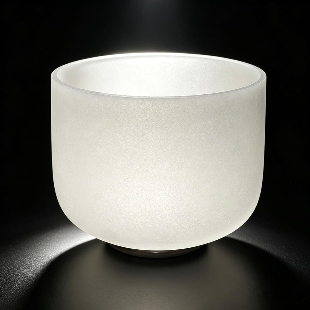 Kristall Klangschale 432hz F Note Herzchakra Frosted Quartz Crystal Singing Bowl 10 Zoll 10 inch 432