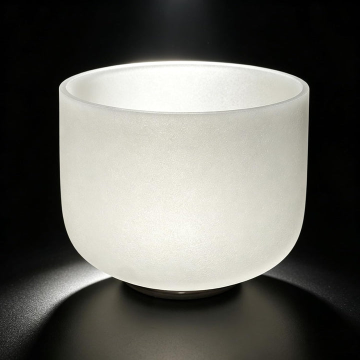 Kristall Klangschale 432hz F Note Herzchakra Frosted Quartz Crystal Singing Bowl 10 Zoll 10 inch 432