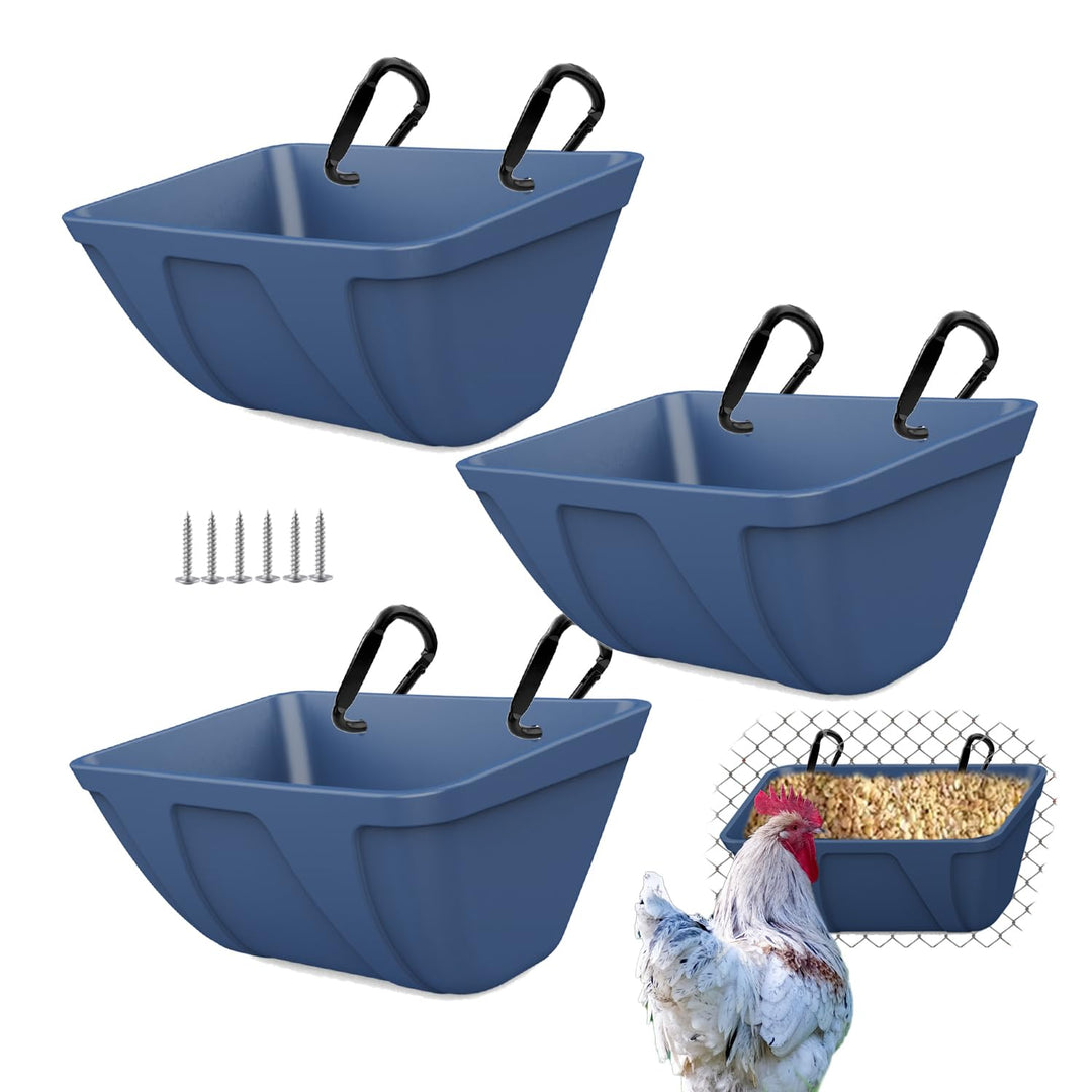 mozoba Hängender Hühner-Futtertrog für Ziegen, Schafe, Hirsch, Geflügel, Ente, Huhn, Zaun, Vieh, Fut